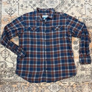 COLUMBIA L plaid 💯 cotton button down plaid flannel shirt